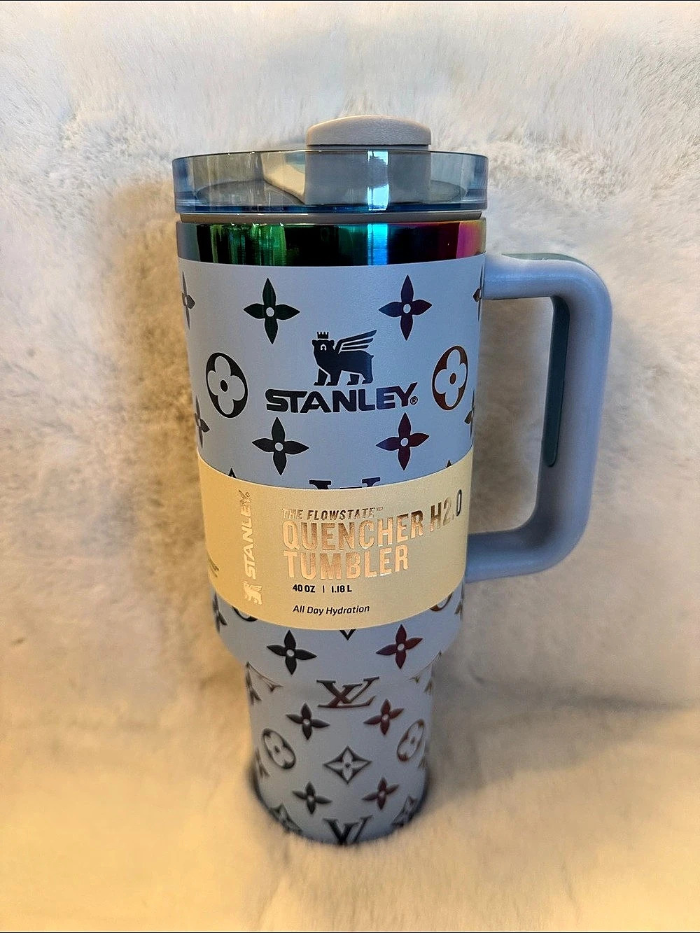 Stanley Quencher H2.0 FlowState Tumbler 40 oz Blue & Multicolor